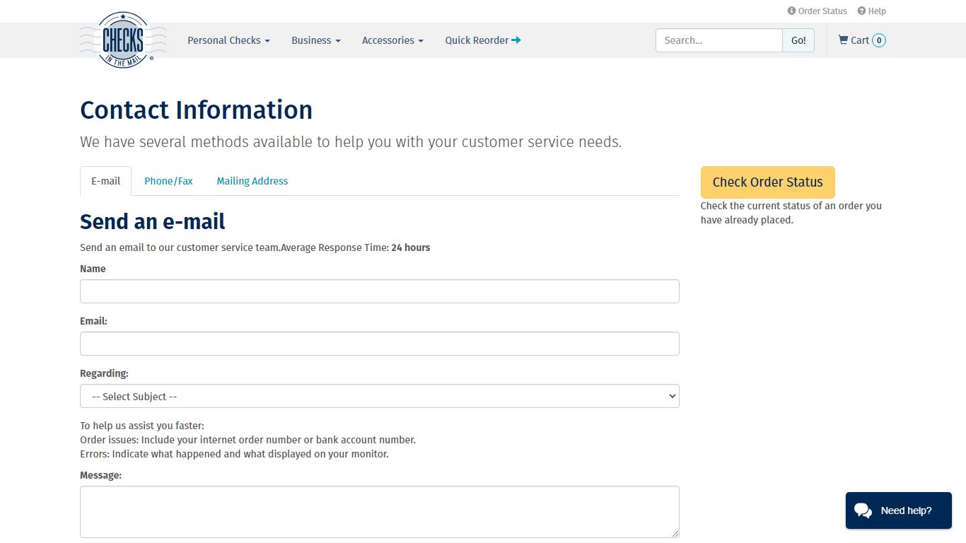 Personal Checks, Business Checks and More | Checks In The Mail